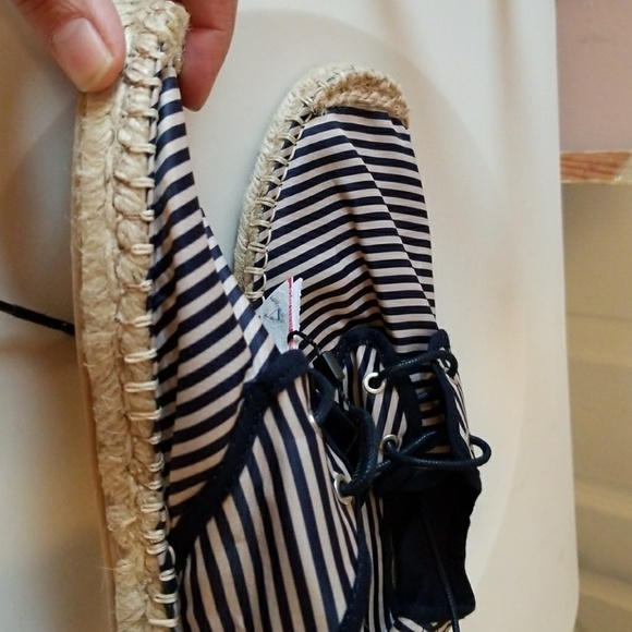 Zara Striped laceup espadrilles size 6.5 / euro 37 - Picture 3 of 4